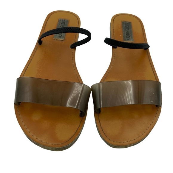 Steve Madden Dasha Sandals Slip On Elastic Strap Lucite Upper Sz 7.5M - Picture 1 of 10